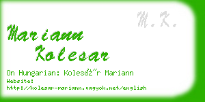 mariann kolesar business card